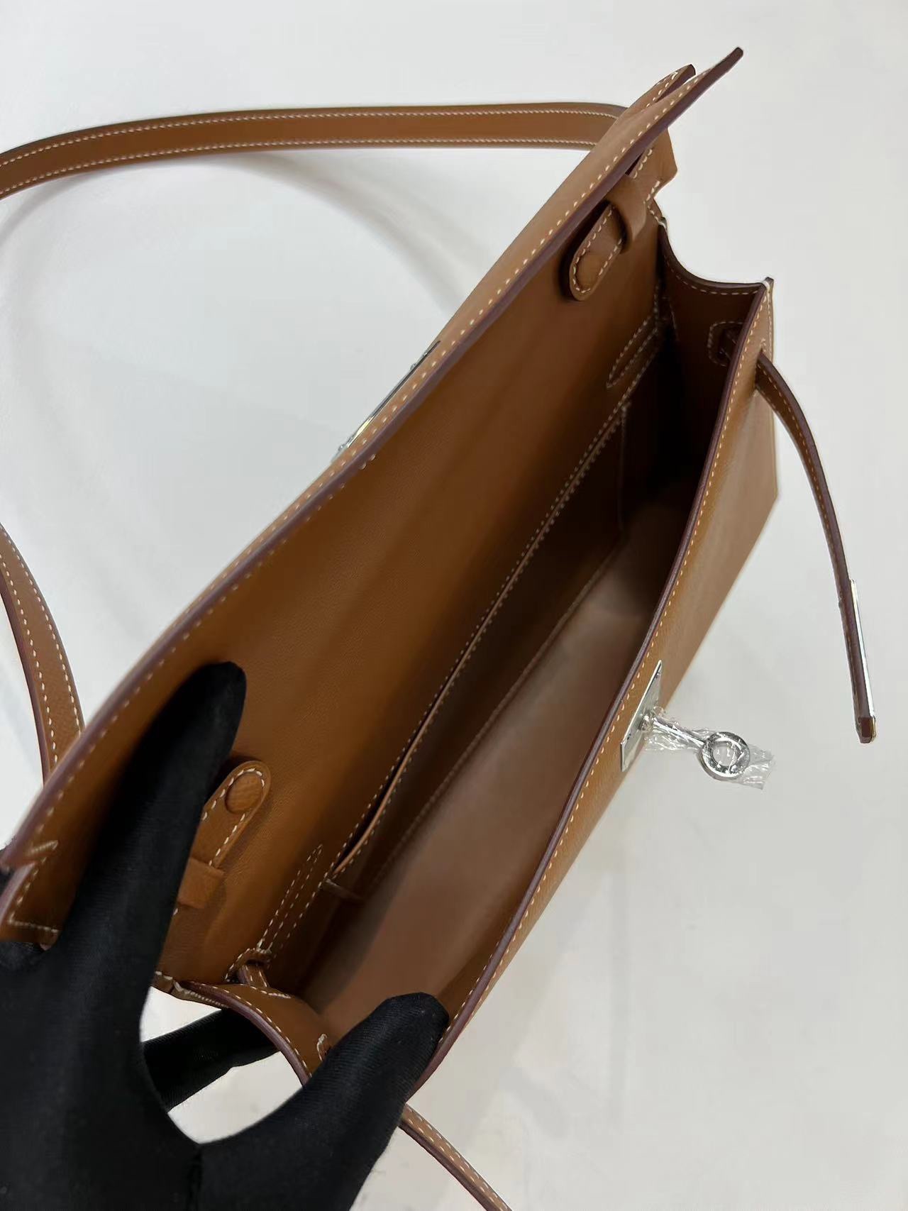 Hermes Kelly Elan Shoulder Bag in Brown Epsom Leather 